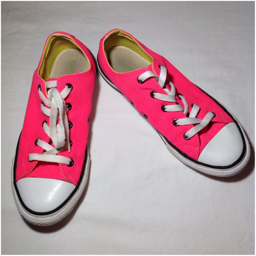 Junior's Hot Pink Double Tongue All Star Converse